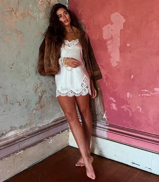 Silk Slip w/ French Lace and Front Split