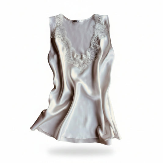Ivory silk camisole with wide straps - versatile as under or outerwear