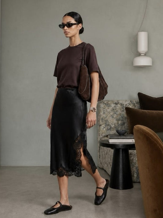 Skirt w/ French Lace & side split
