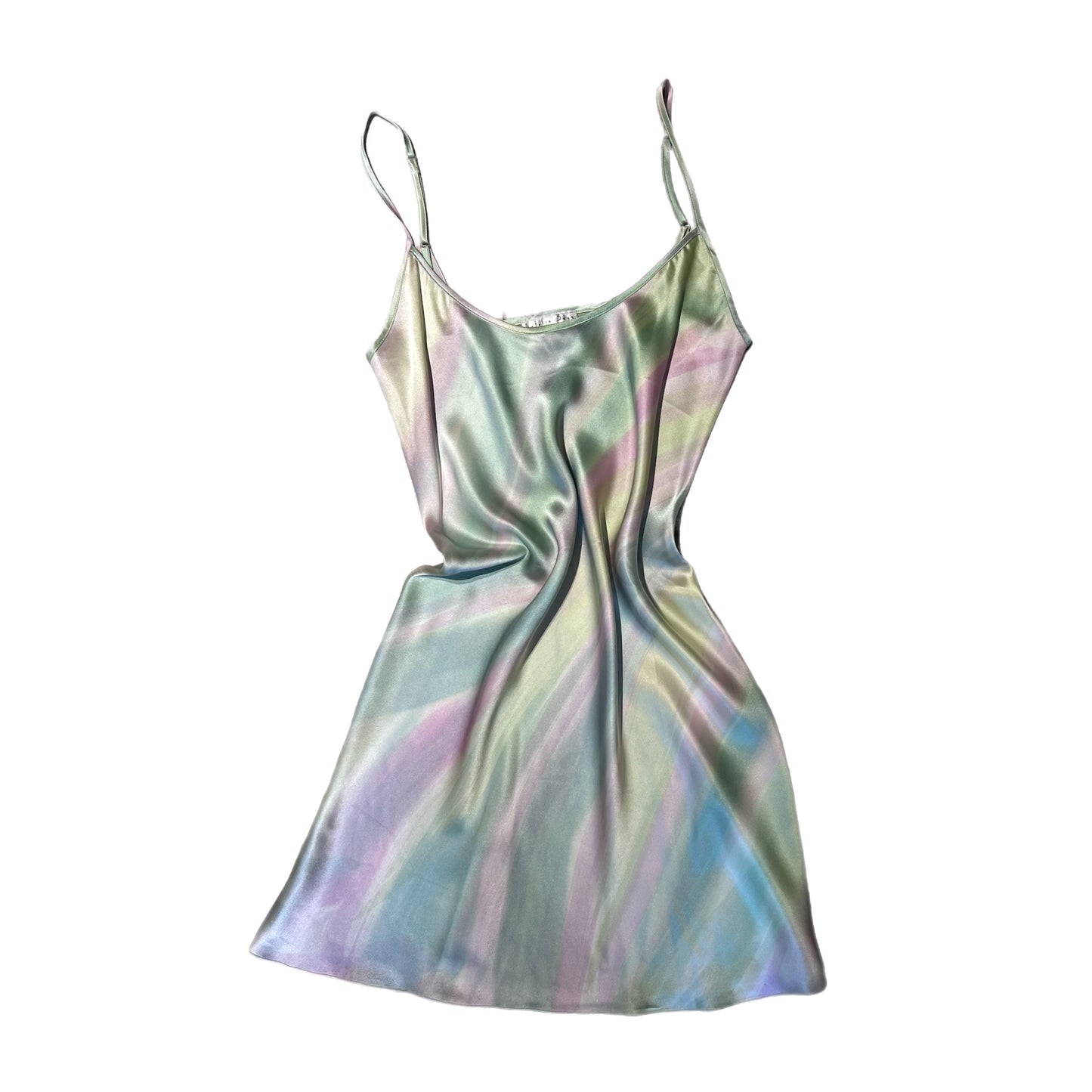 Hand-painted silk slip dress