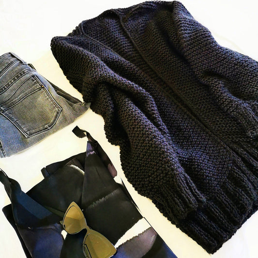 Relaxed fit merino & suri alpaca cardigan