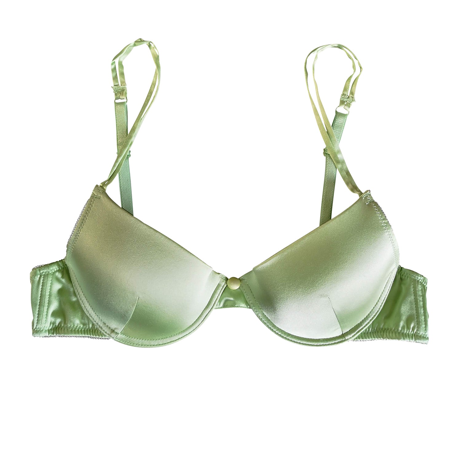 Mint Green Silk Underwire Contour Bra with Cotton Lining