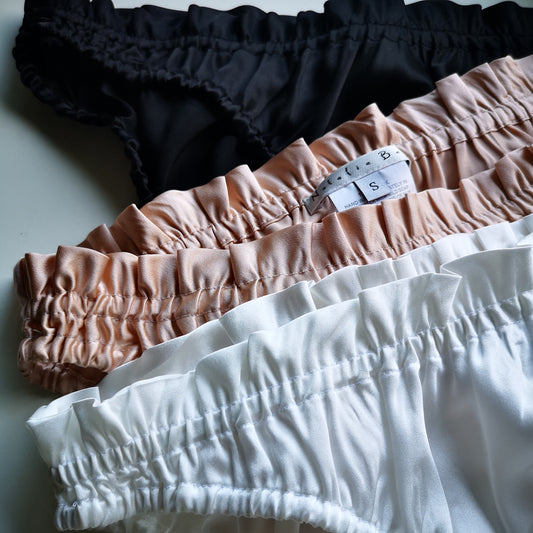 Silk knickers w/ ruffles - Pack of 3