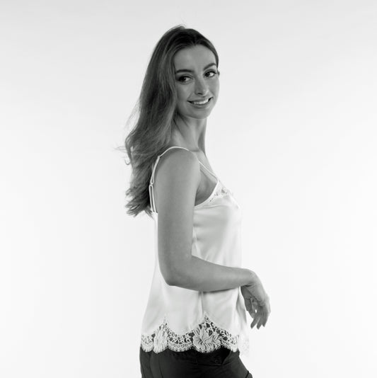 ivory silk camisole melbourne made in australia lace milymiss