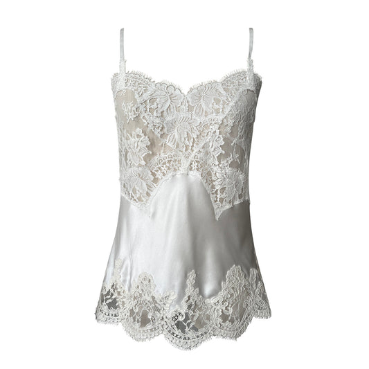 Silk Camisole w/ French Chantilly and Alencon Laces