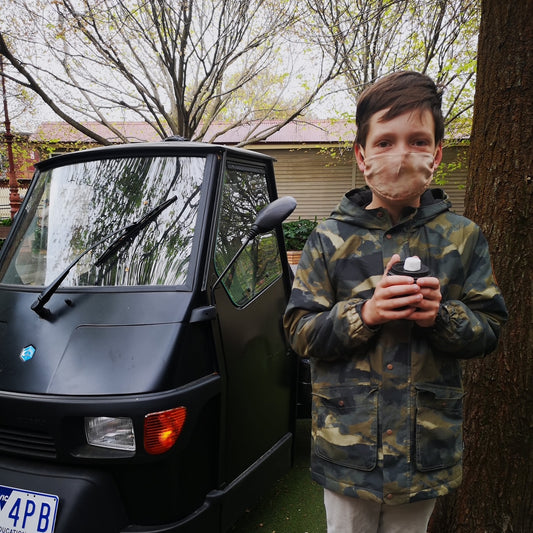 KIDS Triple Layer Adjustable Silk Face Mask w/ Filter Pocket & Nose Wire - 2 PACK