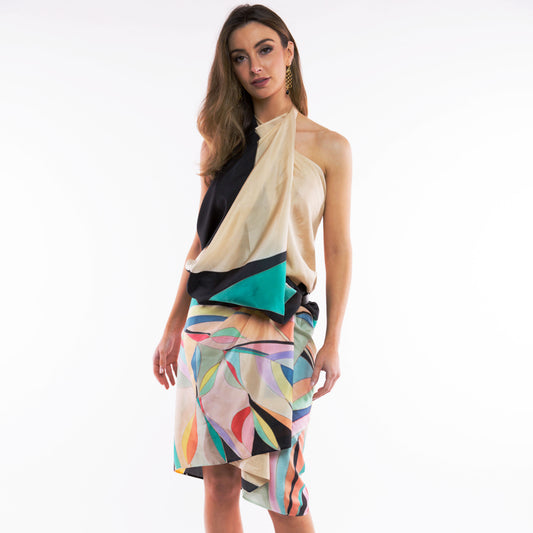 Multi Color Hand-painted Silk Scarf