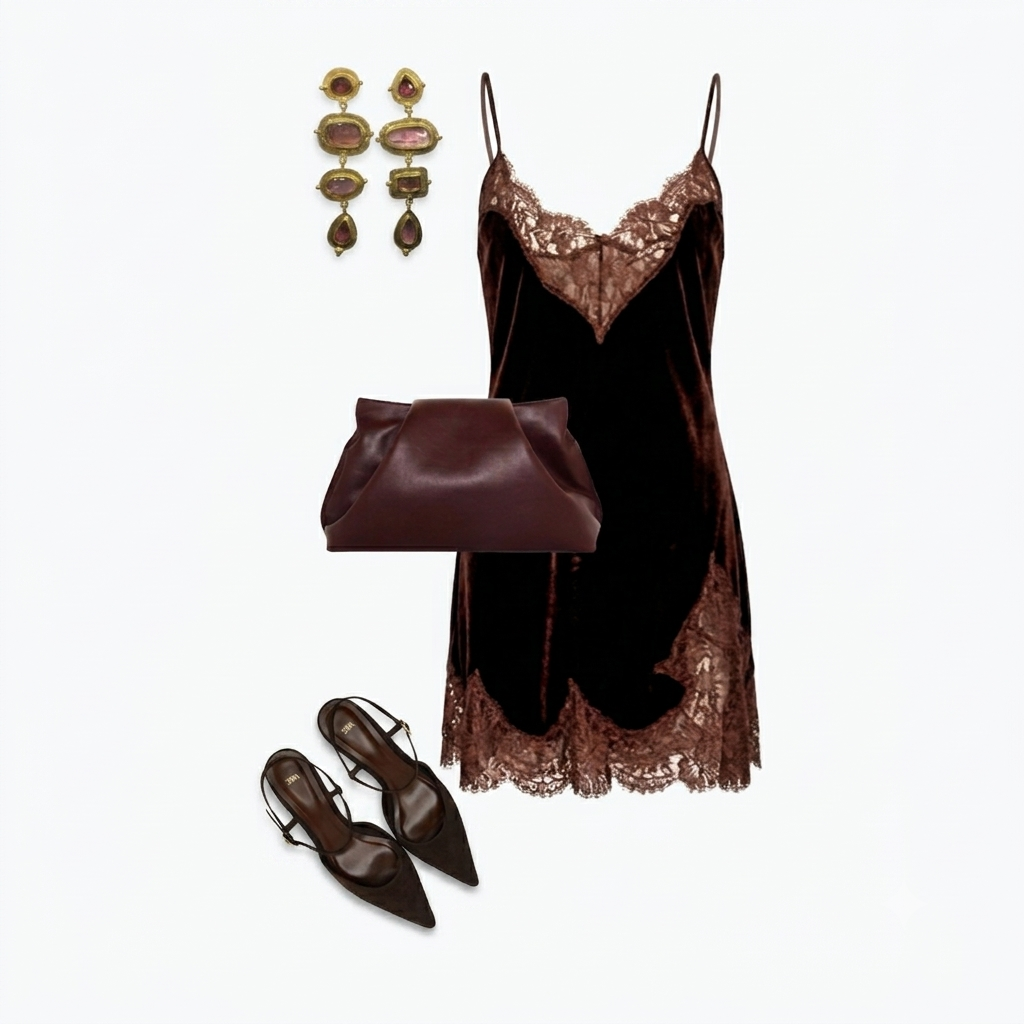 Silk Velvet Double Layer Dress