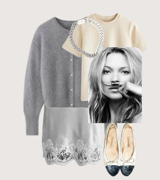 Bias silk skirt - Ivory