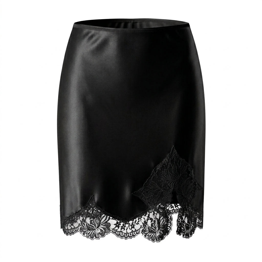 Miniskirt w/ lace trim