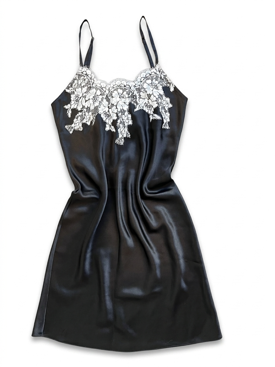Silk slip with lace detail - SMALL ONLY