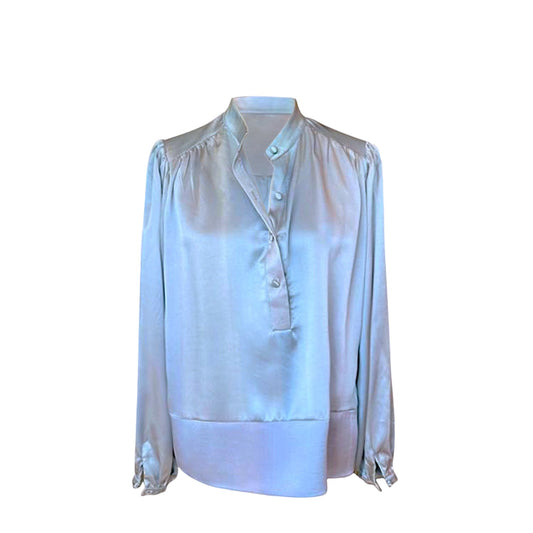 Pale blue silk blouse