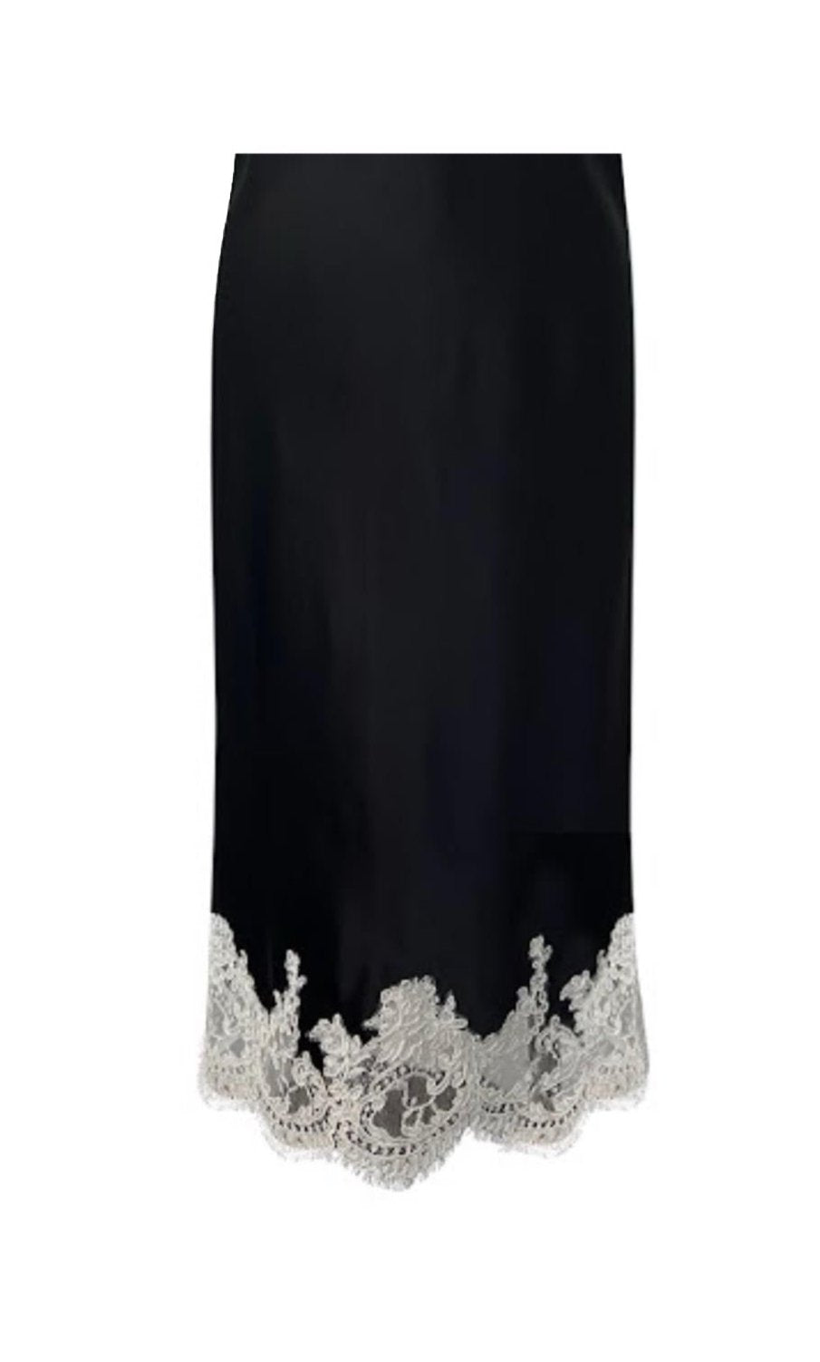 black silk skirt with alencon french lace