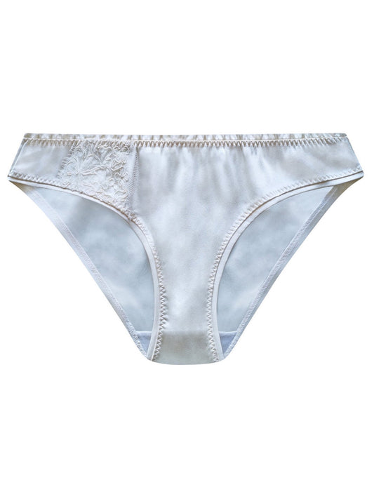 Ivory Silk Brief with French Lace