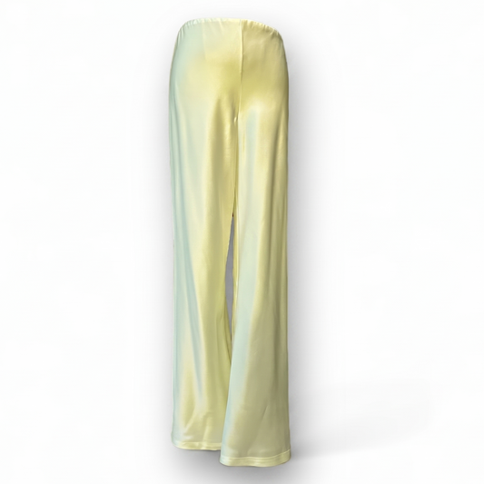 light yellow bias silk pants
