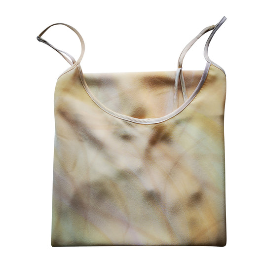 Hand-painted silk slip dress - Yellow