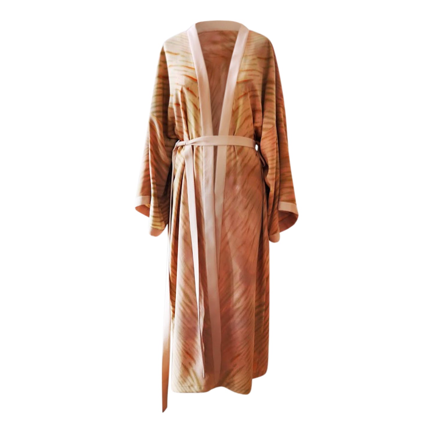 Shibori Silk Robe Mid-Calf