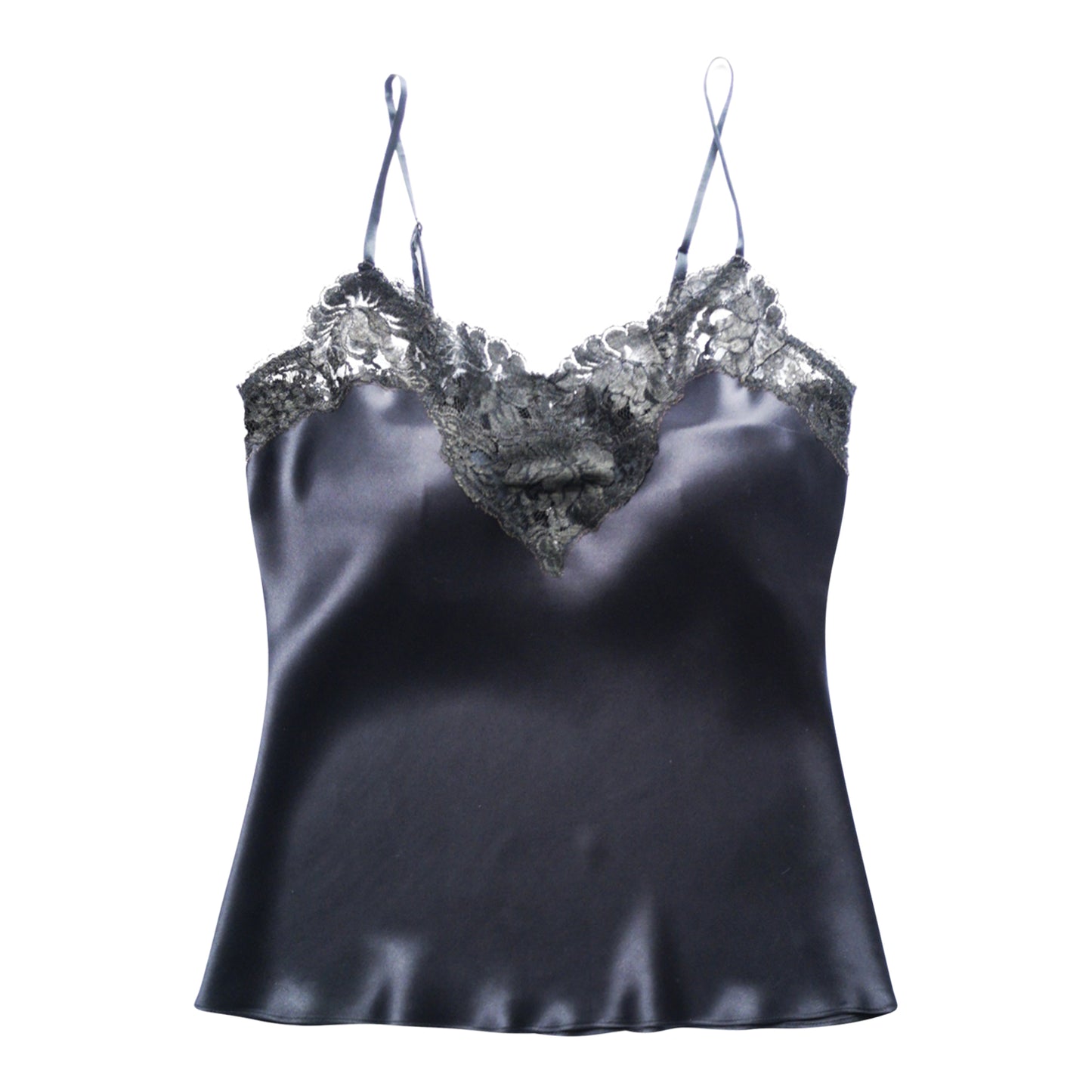 Silk Camisole with Scalloped French Lace