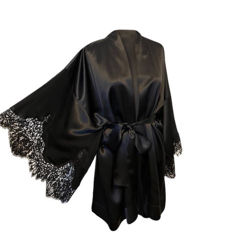 black silk robe made in australia