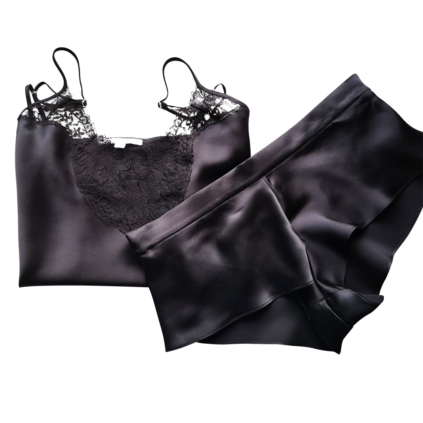 Black Silk Camisole & Knicker Set