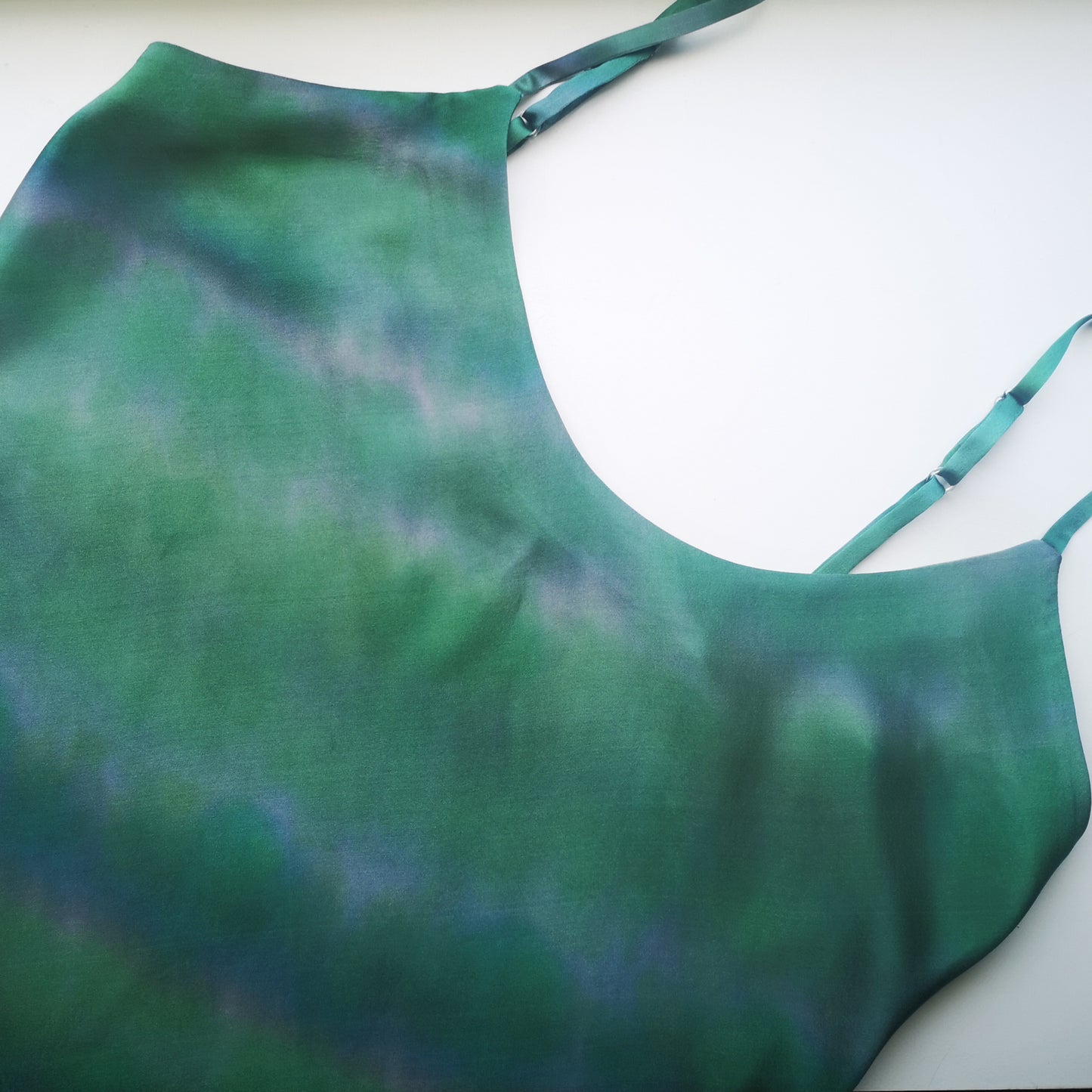 Khaki Greens Hand-painted silk camisole