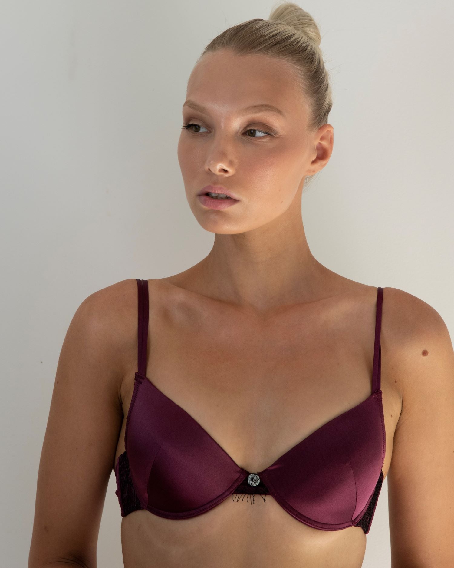 Plum Silk Underwire Contour Bra with Cotton Lining – Natalie Begg