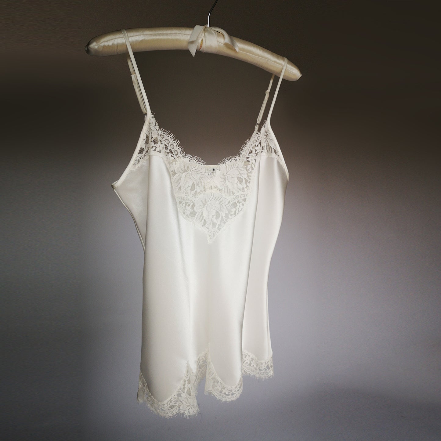 Silk Camisole with Scalloped French Lace